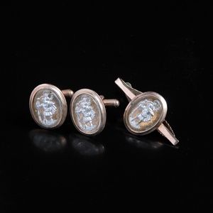 Vtg Bubble Glass Shoulders of Giants Cufflinks